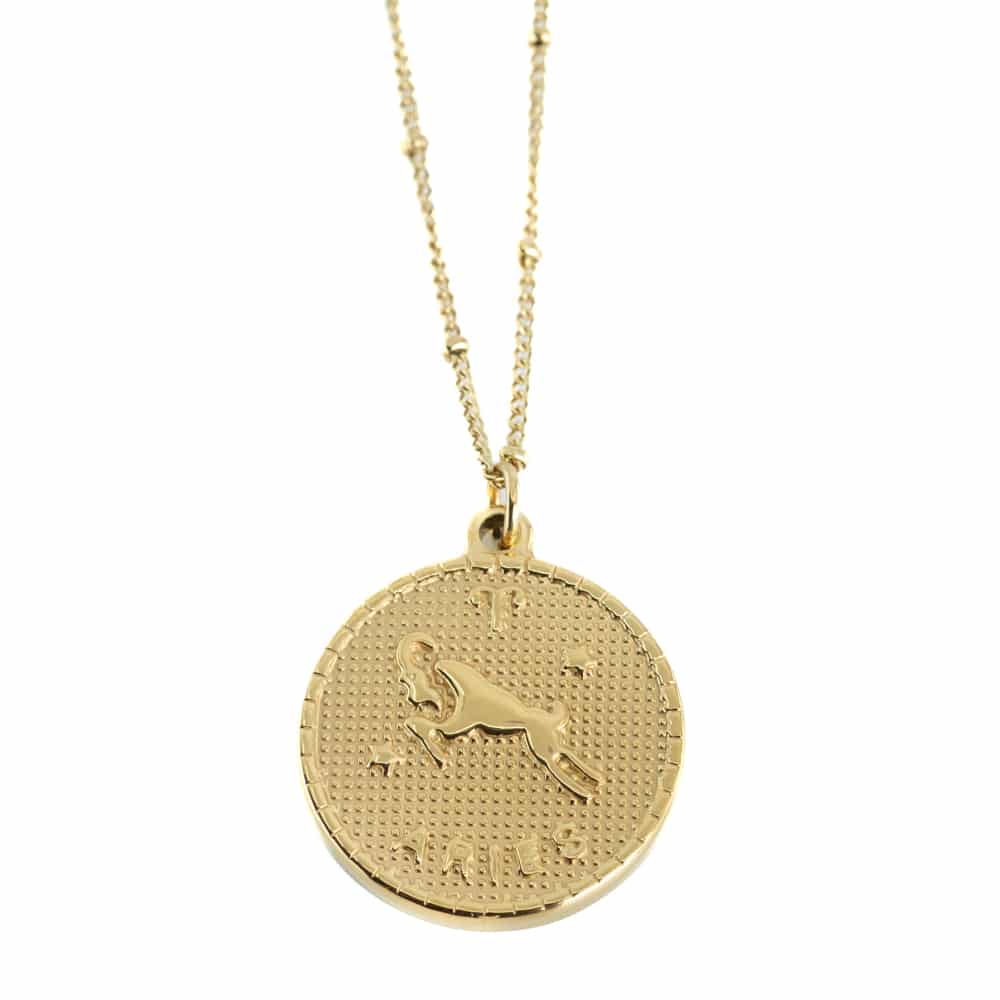 Pendentif Signe Astrologique Bélier en Métal Doré (25 mm)
