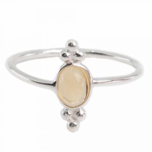 Bague Citrine - Argent 925 - Fantaisie (Taille 17)