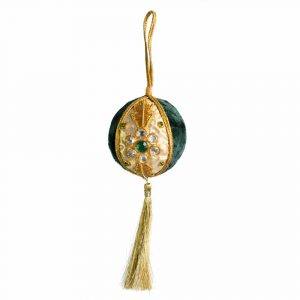 Pendentif Ornement Traditionnel Vert - Sphère (24 cm)