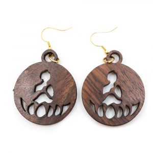 Boucles d'Oreilles Bouddha en bois