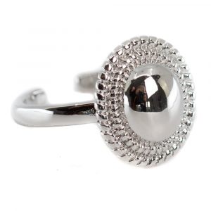 Bague Sphère Cuivre Argenté - Réglable