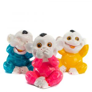 Figurines 3 Petits Singes de la Sagesse (14 cm)