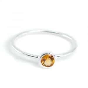 Bague Pierre de Naissance Novembre Citrine - Argent 925 (Taille 17)