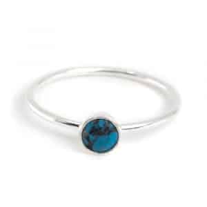 Bague Pierre de Naissance Décembre Turquoise - Argent 925 (Taille 17)