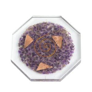 Pierre de Recharge Orgonite et Améthyste Ronde (100 mm)