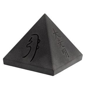 Pyramide Tourmaline Noire - Symboles Reiki (45 mm)