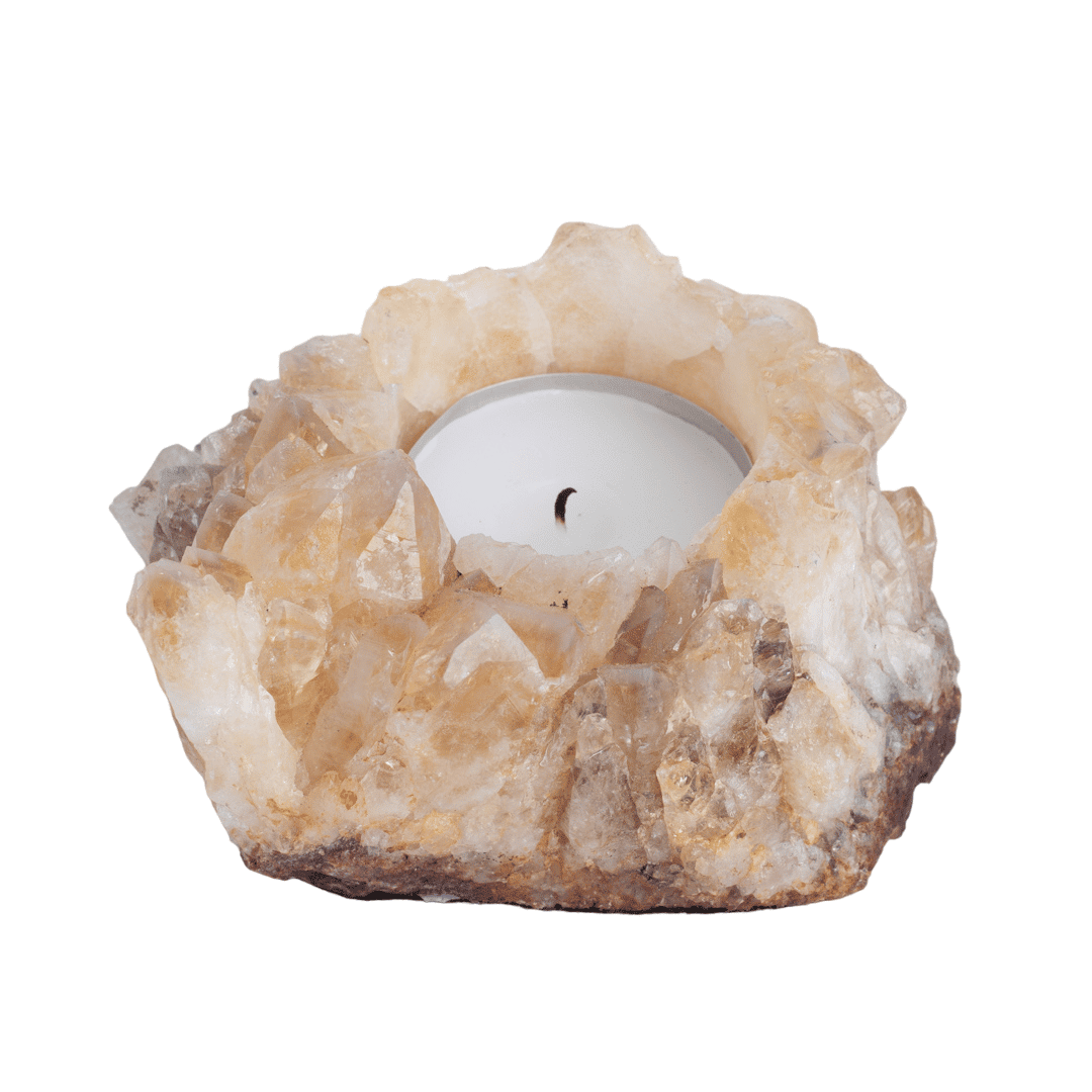 Porte-Bougie Pierre Précieuse Citrine Brute (environ 200 ~ 500 grammes)