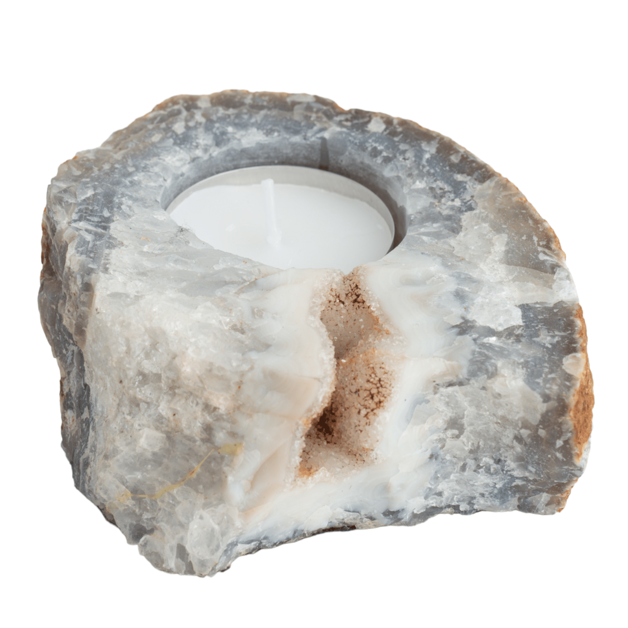 Porte-Bougie Agate Brute (environ 200 ~ 500 grammes)