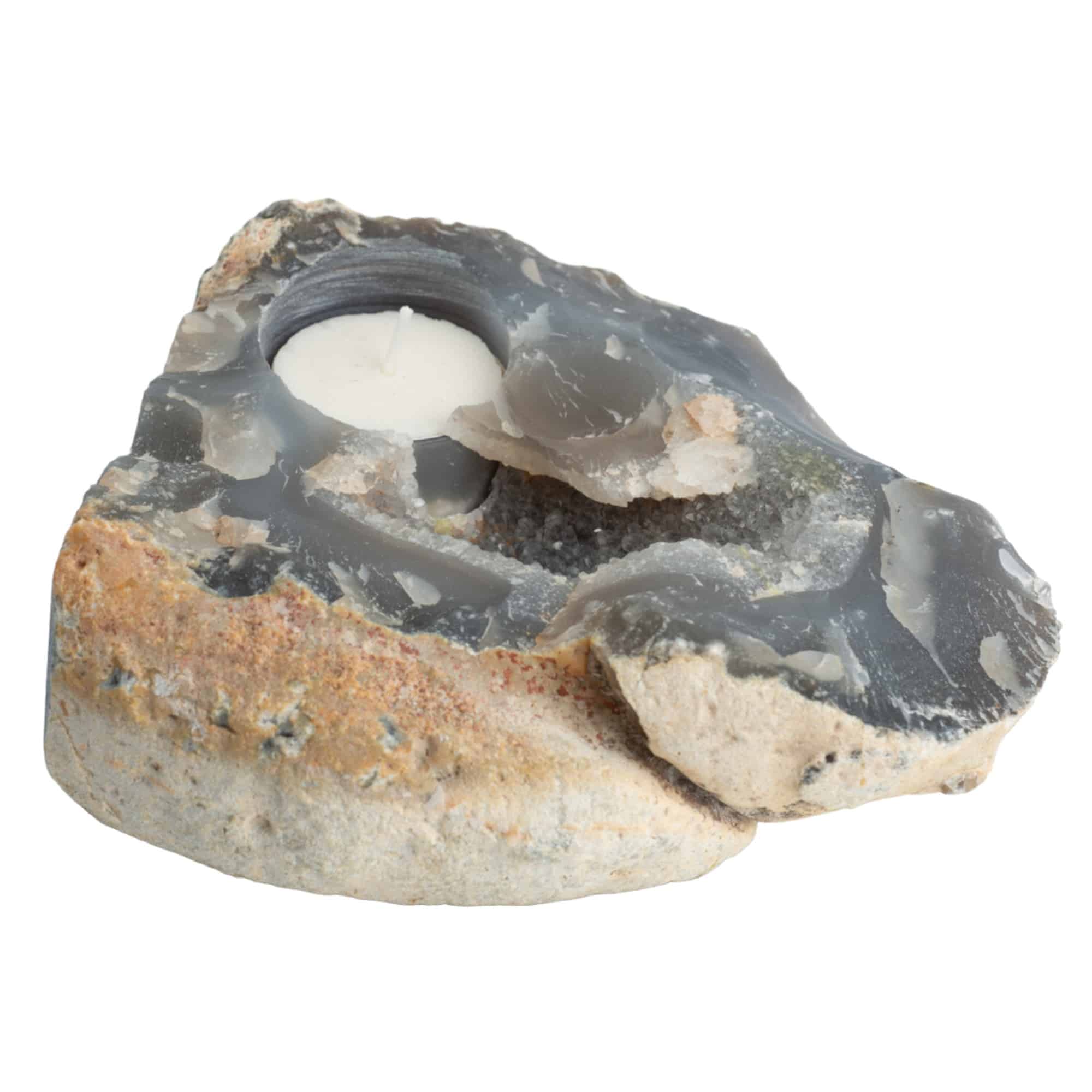 Porte-Bougie Agate Brute (environ 1 ~ 1,8 kg)