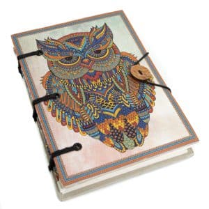 Carnet de Notes Hibou Fabriqué à la Main (18 x 13 cm)