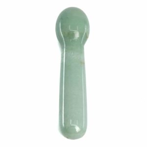 Tige de Massage Yoni Aventurine avec Extrémité Arrondie - 10 cm