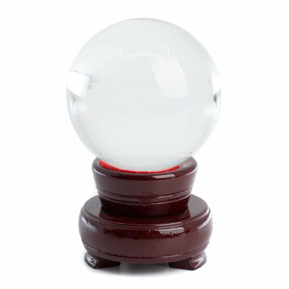 Boule de Cristal Feng Shui avec Socle en Bois (60 mm)