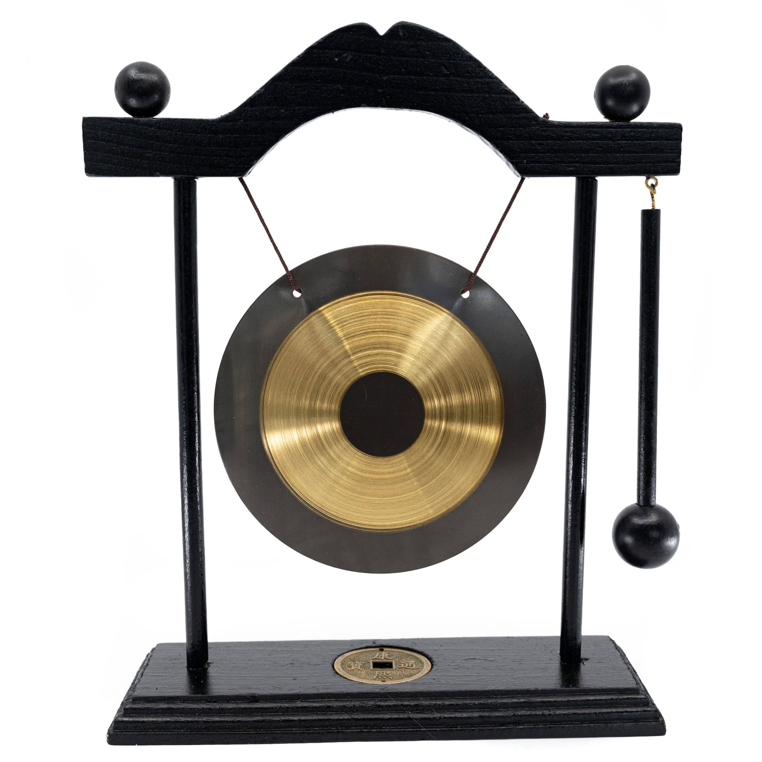 Gong Feng Shui avec Batteur et Cadre Noir (20 cm)