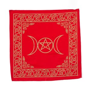 Tapis d'Autel en Coton - Pentagramme Rouge (50 x 50 cm)