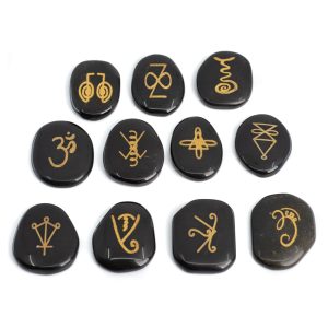 Pierres de Reiki Jaspe Noir (11 Pièces)