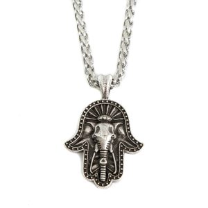 Talisman Ganesha Main Hamsa - Argenté (30 mm)