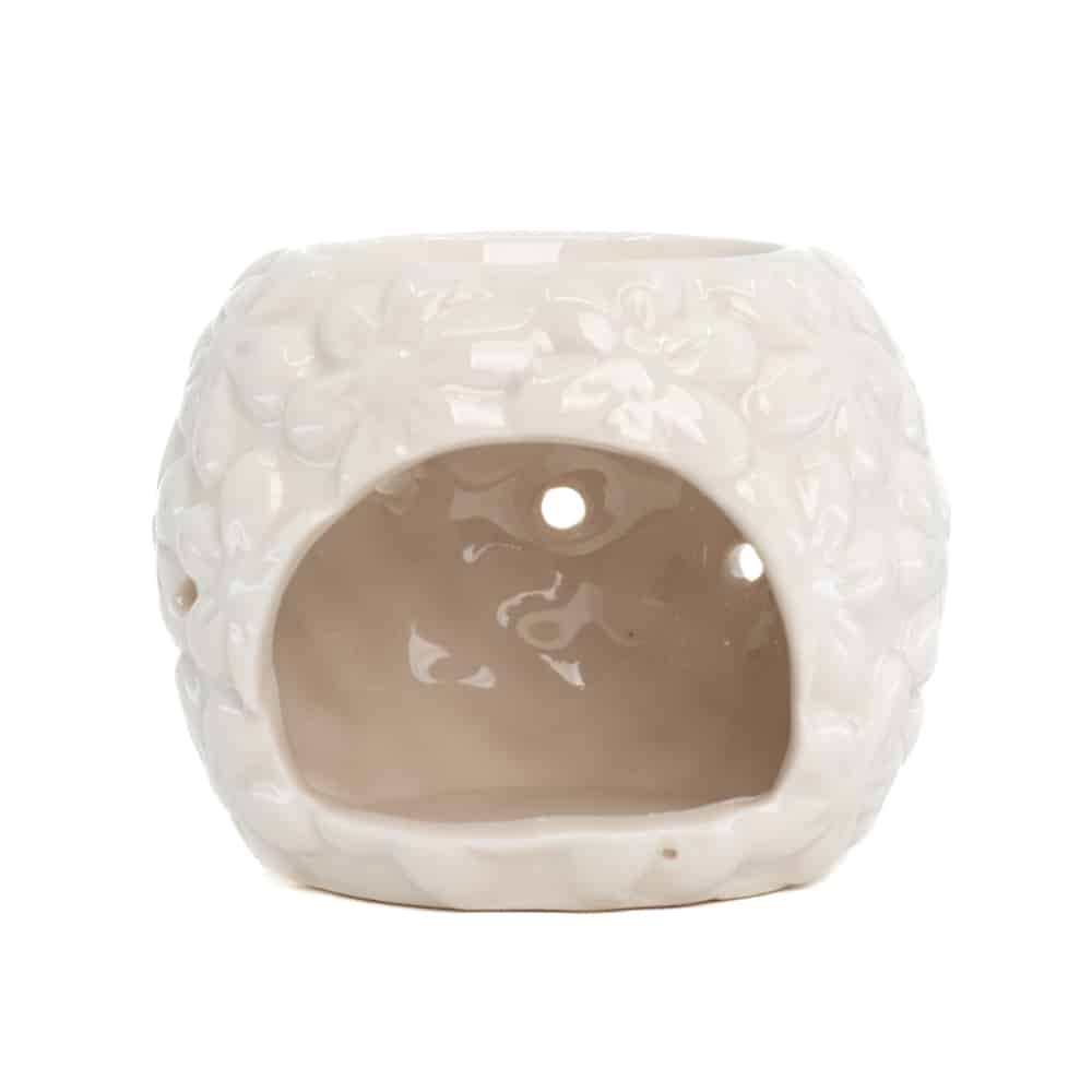 Diffuseur d'Huiles en Céramique Naturelle - Fleurs (8 x 6,5 cm)