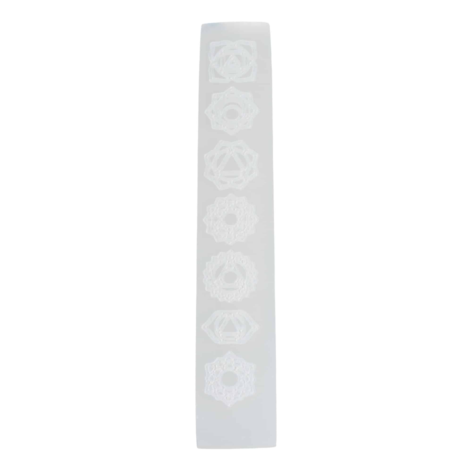 Bâton Sélénite 7 Chakras - 20 cm