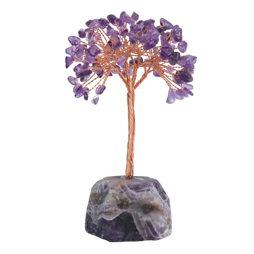 Arbre Améthyste « Spiritualité » sur Socle en Pierre Brute (12 - 13 cm)