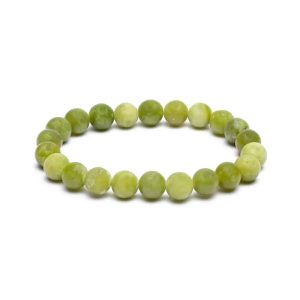 Bracelet ou Mala Élastique Jade Vert (0,8 cm)