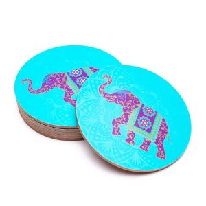 Lot de 6 Sous-Verres - Éléphant Indien