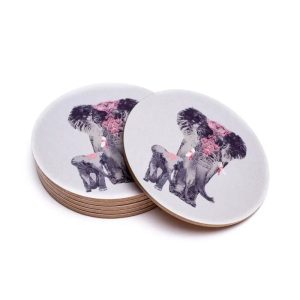 Olifant onderzetters set van 6