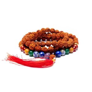 Mala Rudraksha et Chakras - 108 Perles