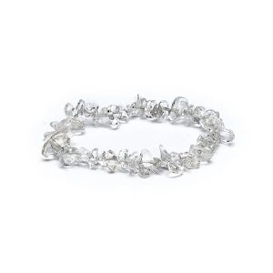 Bracelet élastique avec éclats de cristal de roche