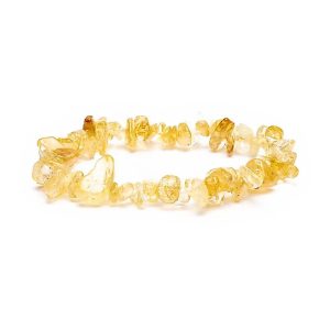 Bracelet Élastique en Éclats de Pierre Précieuse Citrine