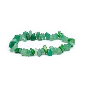 Bracelet Élastique en Éclats de Pierre Précieuse Aventurine Verte