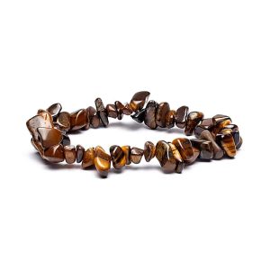 Bracelet élastique avec éclats de pierre œil de tigre