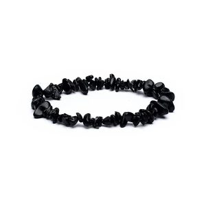 Bracelet élastique avec éclats de tourmaline noire