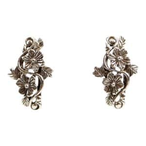 Boucle d'oreille en argent Dakini avec design de double fleur