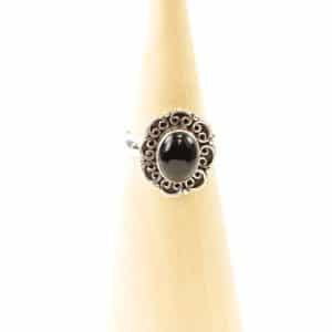 Bague Dakini en argent taille 7/55 avec onyx noir