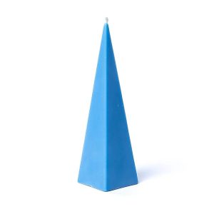 Bougie Pyramide Durable Bleu Clair, Cire de Palme, Commerce Équitable d'Indonésie