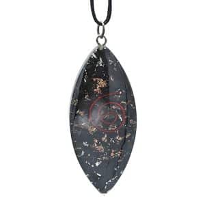 Pendentif Ovale en Shungite Noire Minérale