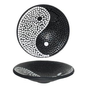 Bol Yin Yang en terre cuite noire, 620 grammes