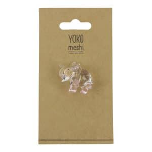 Pendentif éléphant en verre rose, Sawahasa, 10 grammes