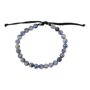 Bracelet en pierre de Sawahasa violette avec pierres précieuses de sodalite