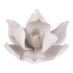 Porte-encens Lotus en céramique blanche de Sawahasa