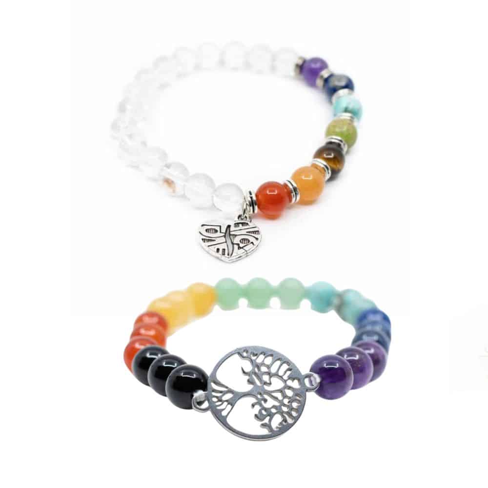 Ensemble de Bracelets 7 Chakras avec Symboles - Lot