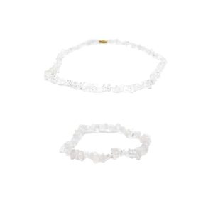 Ensemble de bracelet et collier en cristal de roche - Lot