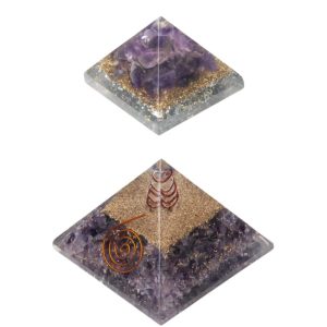 Ensemble de Pyramides Orgonite Améthyste (Grande et Petite) - Lot