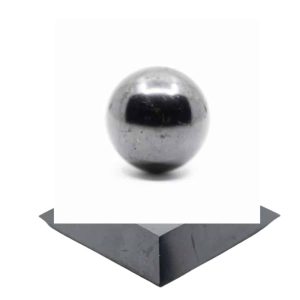 Boule de pierre précieuse Shungite (40 mm) avec support Shungite - Ensemble