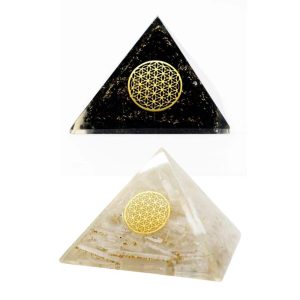 Ensemble de Pyramides Fleur de Vie Orgonite Yin Yang - Lot