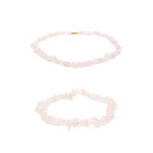 Ensemble de bracelet et collier en quartz rose - Lot