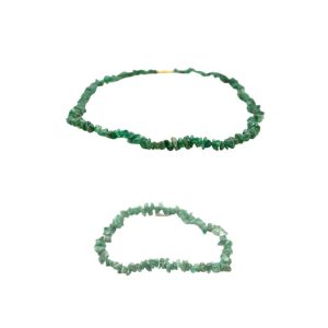 Ensemble de Bracelet et Collier en Jade Vert - Lot