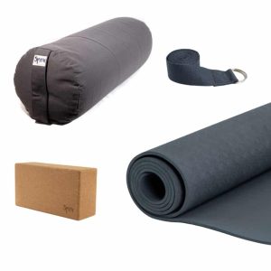 Ensemble de démarrage de yoga anthracite / gris - Pack