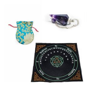 Pendentif Facette Améthyste avec Ensemble de Tapis Celtique – Ensemble