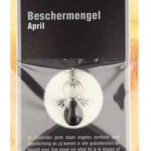 Pendentif Ange Gardien Argenté Avril Obsidienne